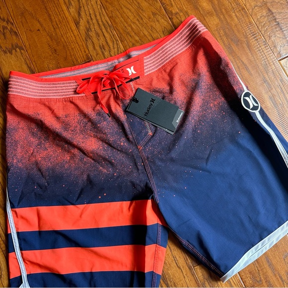 Hurley Men’s Phantom Hyperweave Boardshorts Orange & Navy Size 36 - Picture 3 of 11